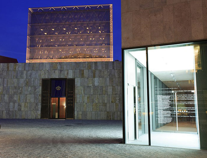 Synagogue at night